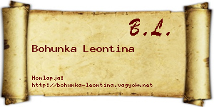 Bohunka Leontina névjegykártya
